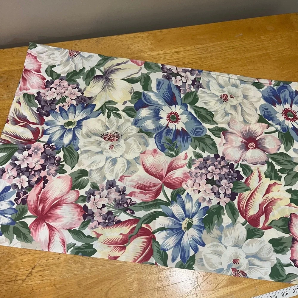 Springmaid Vintage Floral‎ Pillowcase Standard Pink Blue Purple Percale Cotton